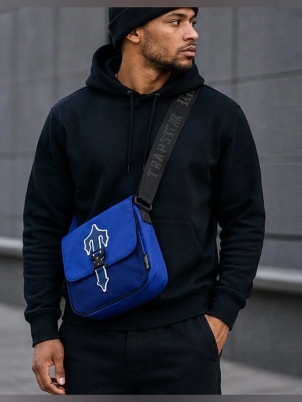 Trapstar Blue Casual‎ Messenger Bag with Front Buckle